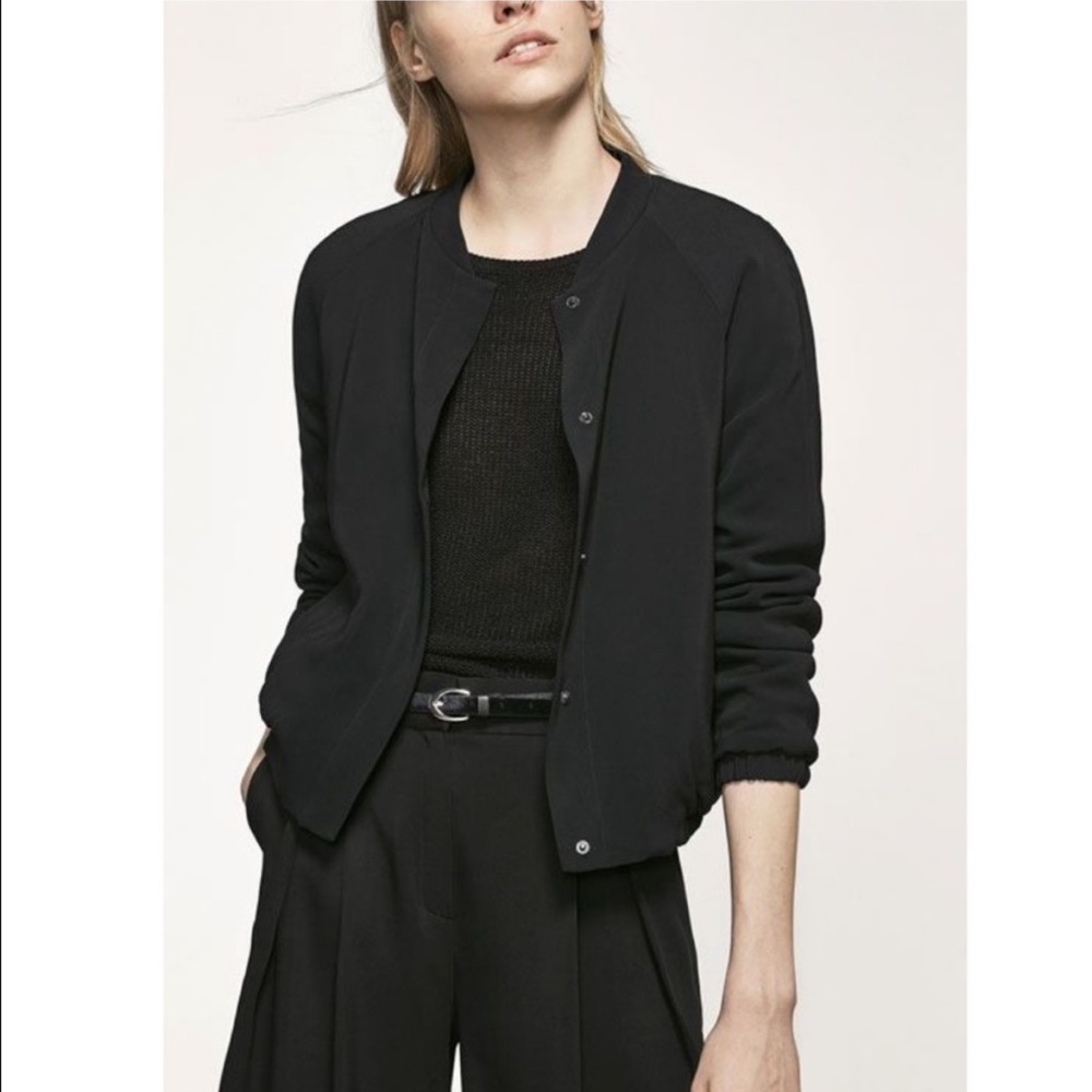Massimo Dutti Bomber Jacket Crepe